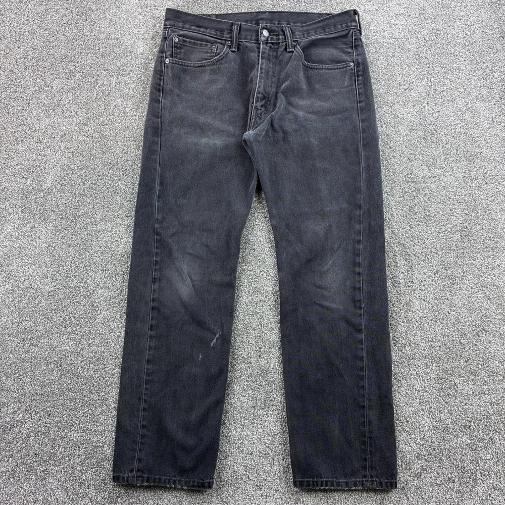 Levi's 505 Jeans Mens 35x32 Black Cotton Regular Fit Straight Leg 00505-0260